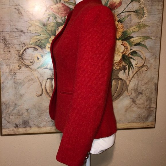 Sz 6 Evan Picone Vintage 100% Wool Red Jacket - Picture 8 of 13